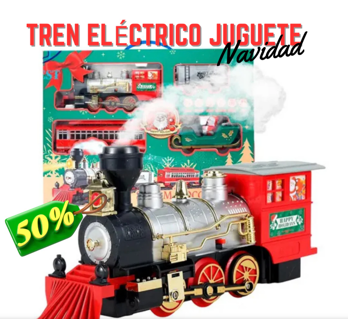 OFERTA ESPECIAL 💯Tren Eléctrico Locomotora 🚂con motor, 🎄🤶👉