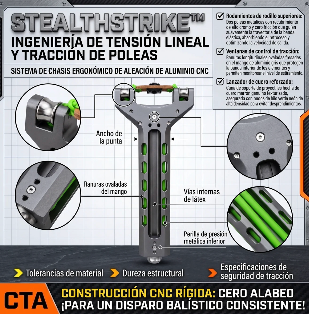 StealthStrike™ Resortera Mecánica de Alta Precisión