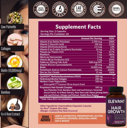Elevant™ - Vitaminas Capilares Premium