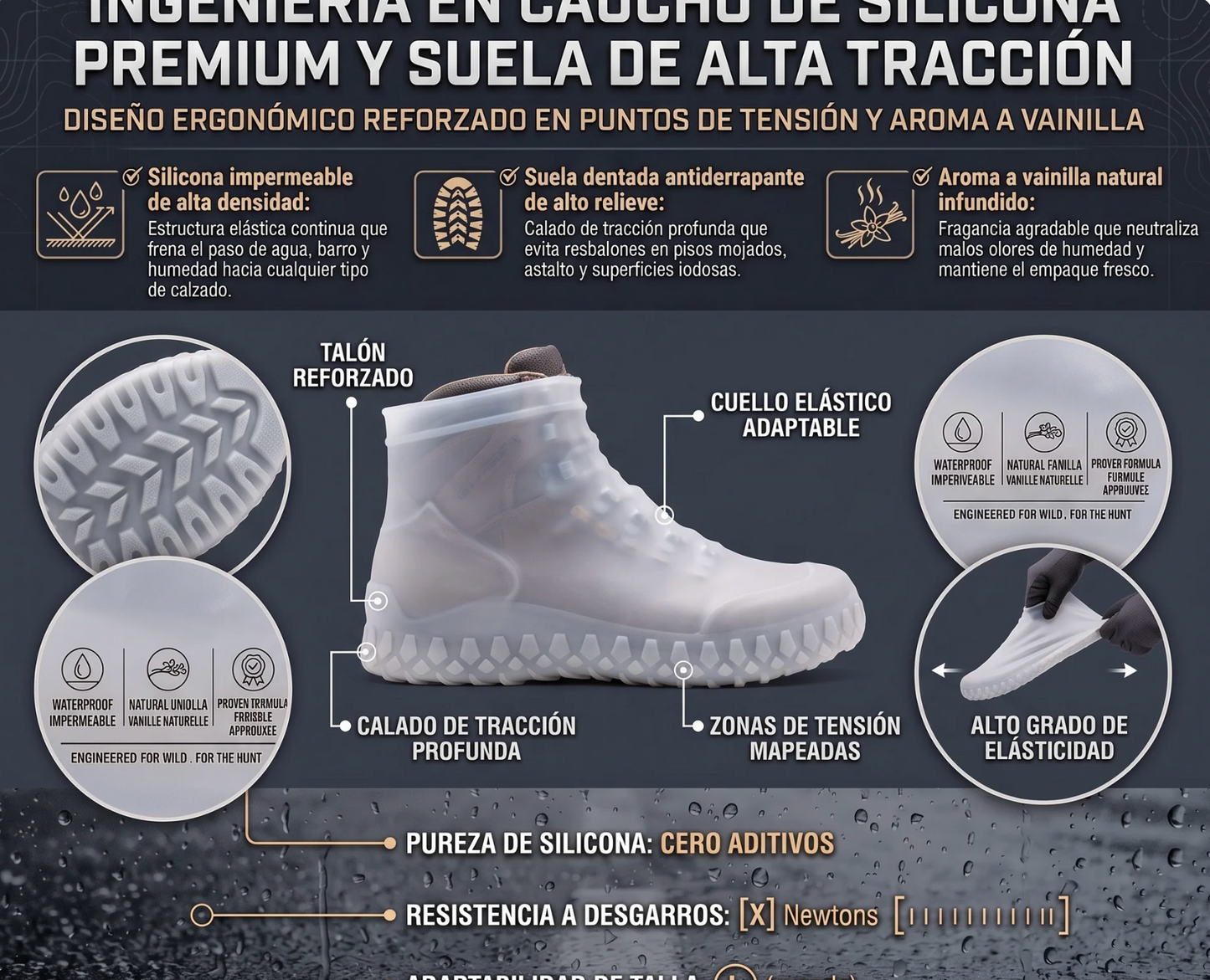 Nature Tracks™ Fundas Cubre-Calzado Impermeables de Silicona