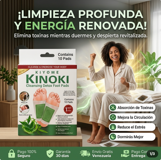 ¡Transforma tu vida con los parches desintoxicantes KINOKI! Desintoxicación fácil, resultados reales. 💚