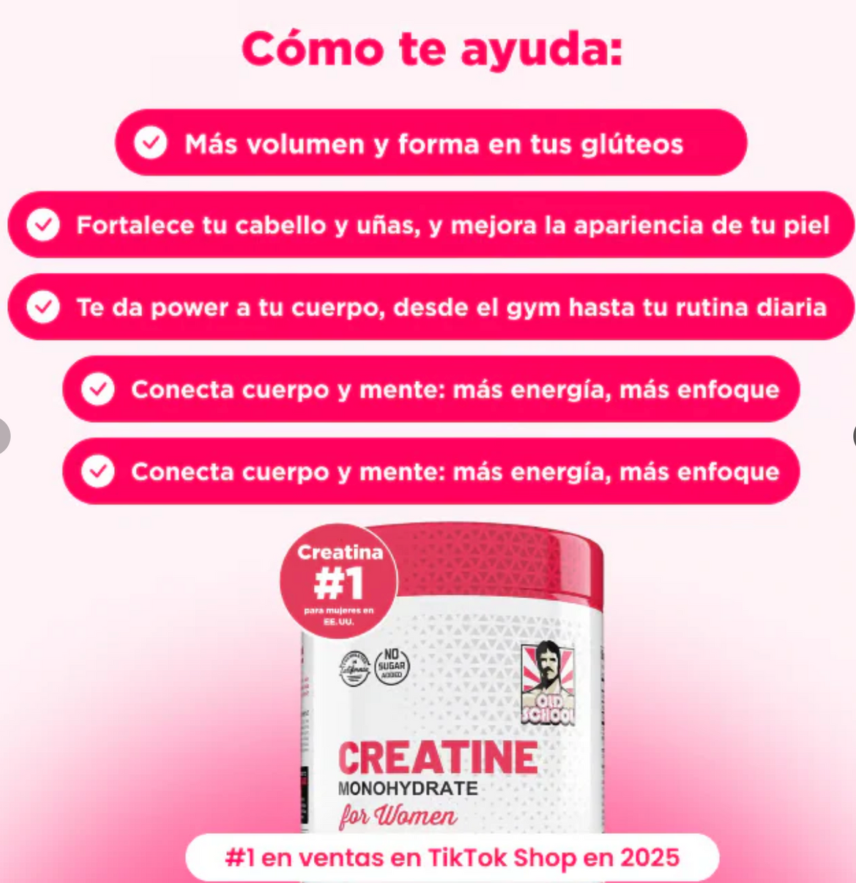 Monohidrato de creatina para mujeres OFERTA 2X1 ✅ 🔥