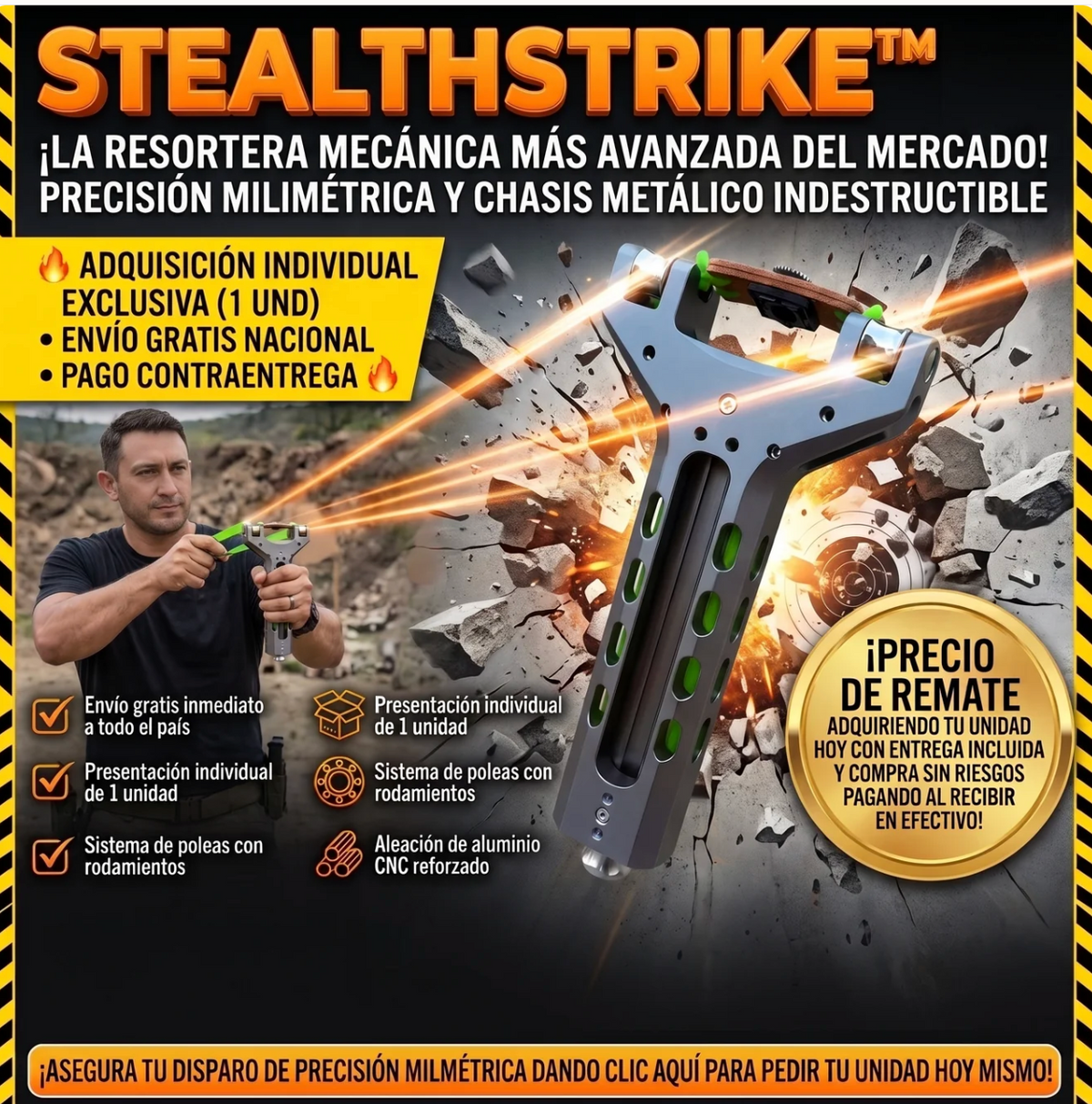StealthStrike™ Resortera Mecánica de Alta Precisión