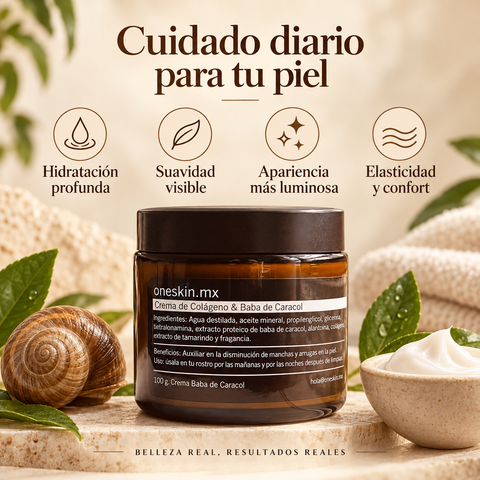 OneSkin™ – Crema de Colágeno & Baba de Caracol