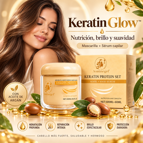 Keratin Glow™ – Tratamiento Capilar de Keratina y Argán.
