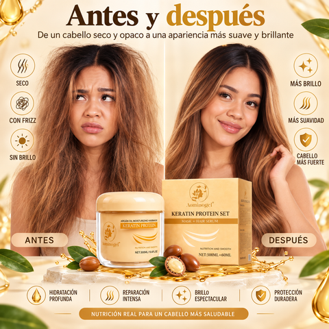 Keratin Glow™ – Tratamiento Capilar de Keratina y Argán.